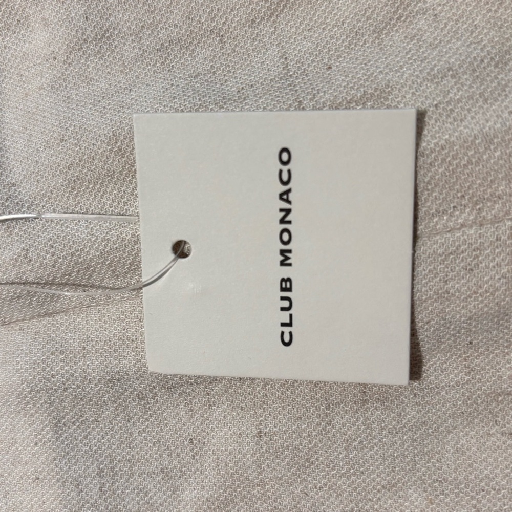 CLUB MONACO Sz 10 Open Back Jumpsuit Linen Cotton Tencel Blend Wide Leg NEW Ecru - Picture 10 of 16